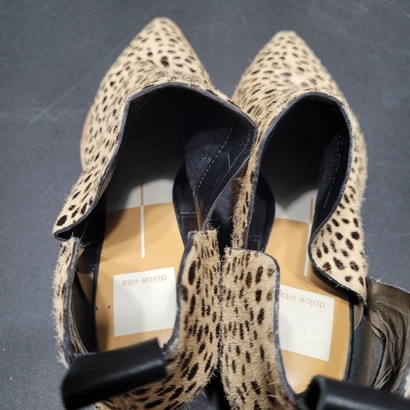 Dolce Vita Sonni Leopard Print Western Calf Hair Pointed Toe Ankle Booties 7.5 - Picture 4 of 11